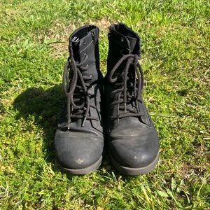 White Mountain Suede Combat Boots